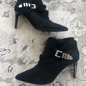 YSL Yves Saint Laurent Black Pointed Ankle Boots